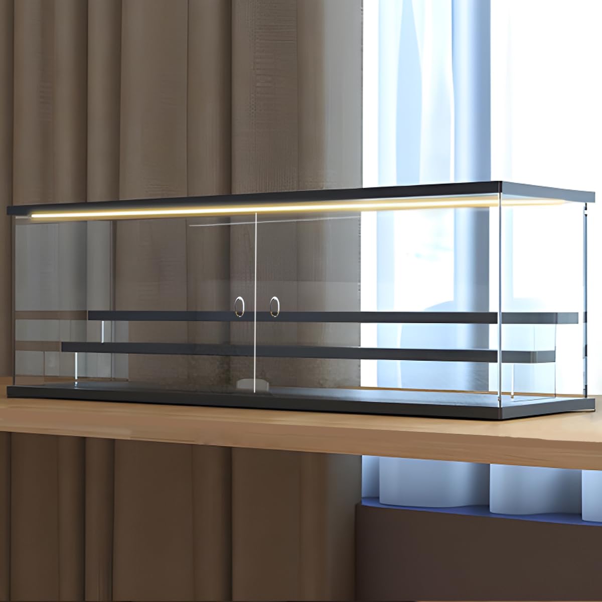 

WNJAPAN Acrylic Collection 60cm LED Illuminated Acrylic Collection Box for Miniature and Plastic 3-Tier Case, Wide, Step-Type, Case, Figures, Cars, чёрный