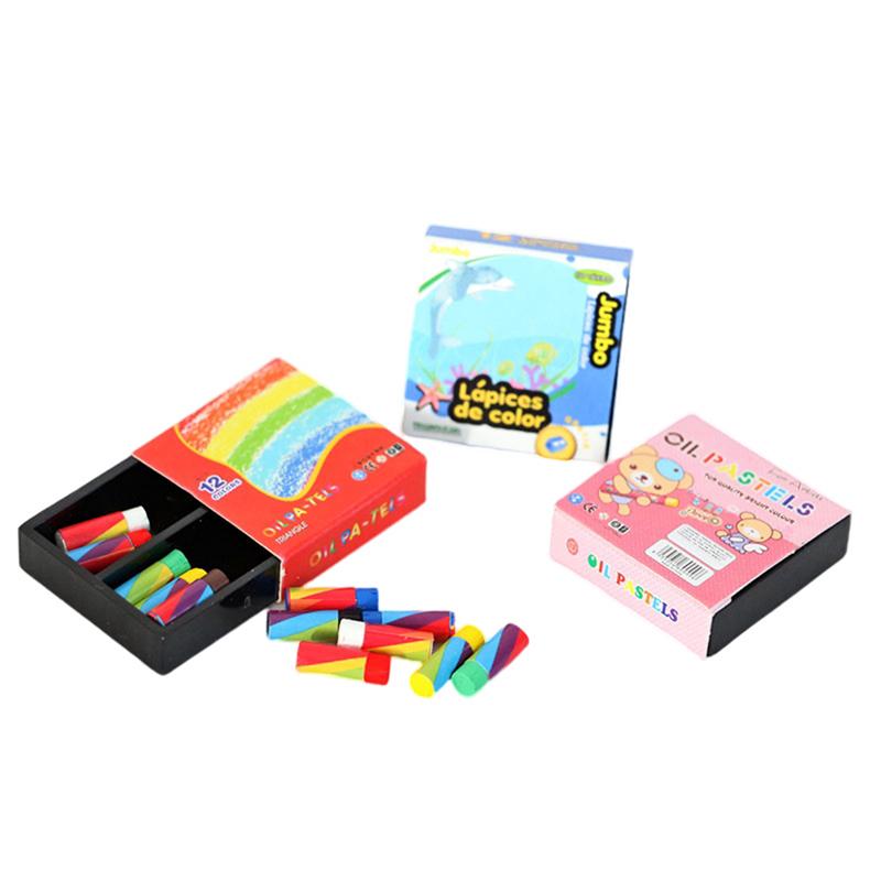 1Set 1:12 Dollhouse Miniature Crayon Color Pencil Box Model Kid Pretend Play Toy