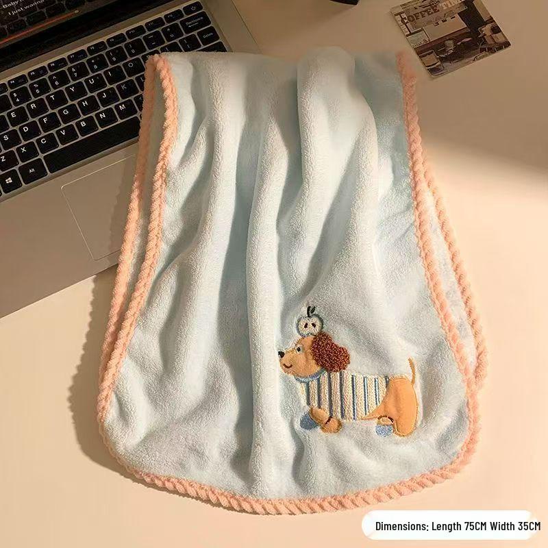 Cute Puppy Hair Drying Cap: Super Absorbent, Quick-Dry Coral Fleece Towel for Women