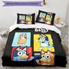 3pcs Duvet Cover Set (1*Duvet Cover + 2*Pillowcase, Without Core), Bluey Print Soft All‑Season Bedding Set, Home Bedroom Decor Gift