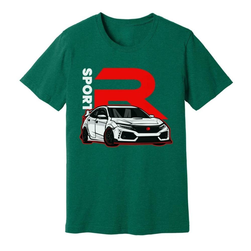 Honda Mens and Womens Tshirt Honda Civic Type R Summer Retro Motorcycle Tee Racing Shortsleeved Spring Cycling Offroad Top