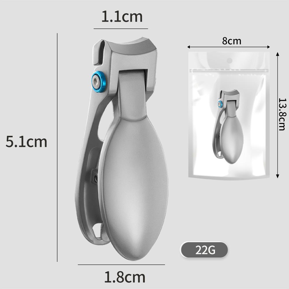 Compact Anti-Splash Nail Clippers with Large Opening, Stainless Steel, and Portable Design