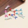 5Pcs Gold Stainless Steel Enamel Fish Bone Charms for DIY Jewelry Women Bracelet Necklace Findings Earrings Pendant Making
