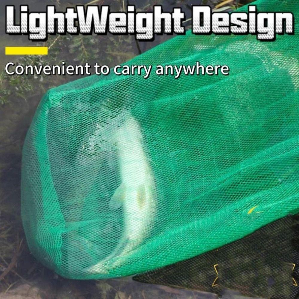 Nylon Green Fish Cage Foldable Thread Collapsible Fish Cage Lightweight Fishing Net Bag  Fishing
