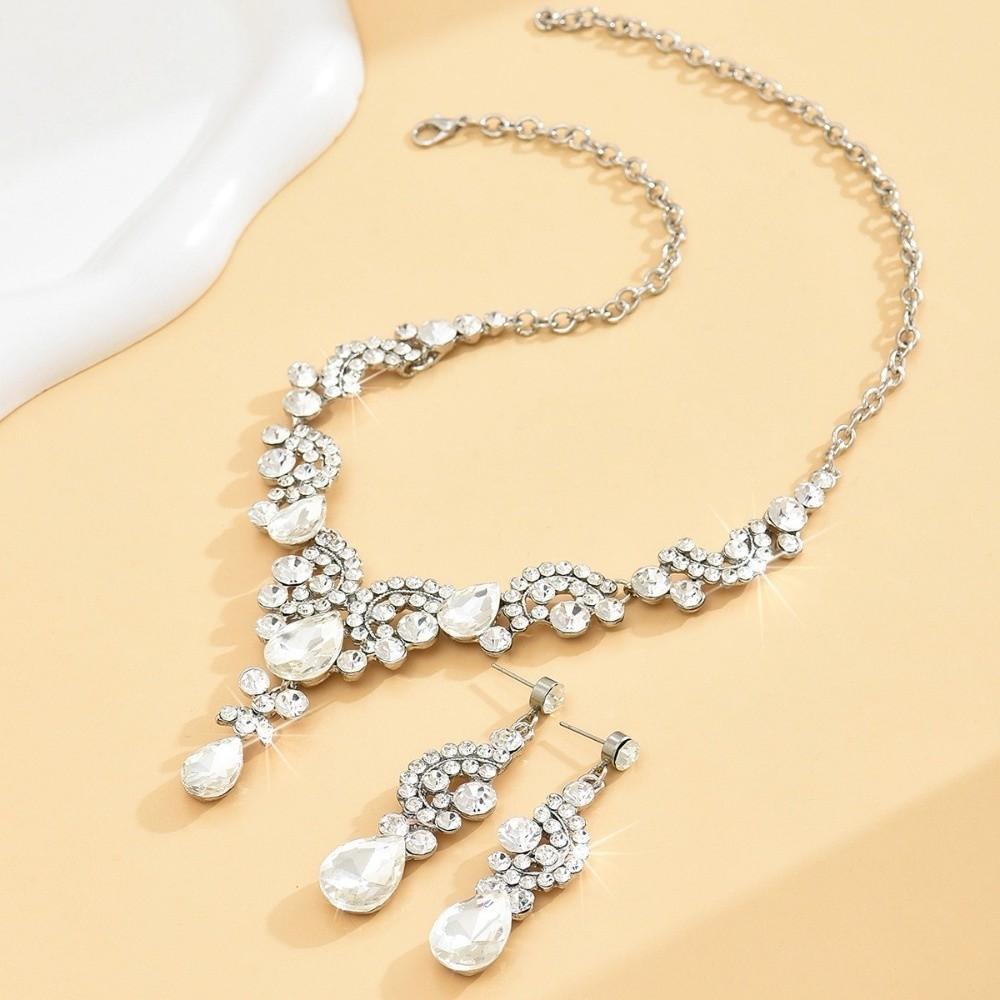 2PCS/3PCS/SET Temperament Rhinestone Necklace Elegant Crystal Jewelry Sets  Formal Occasion