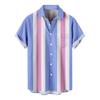 Men'S Casual Lapel Beach Holiday Wear Fashion Shirt Hawaiian Short-Sleeved Shirt