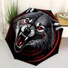 1pc Wolf Pack Compact Travel Umbrella, Automatic Folding Lightweight Windproof 8-Bone Reinforced Design, Portable for Backpack Durable Canop