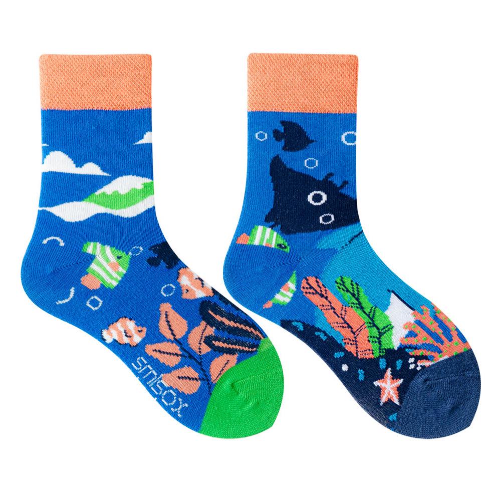 Children's Asymmetrical Cartoon Mid-Calf Socks - Colorful Parent-Child Style, Trendy Fashion for Kids