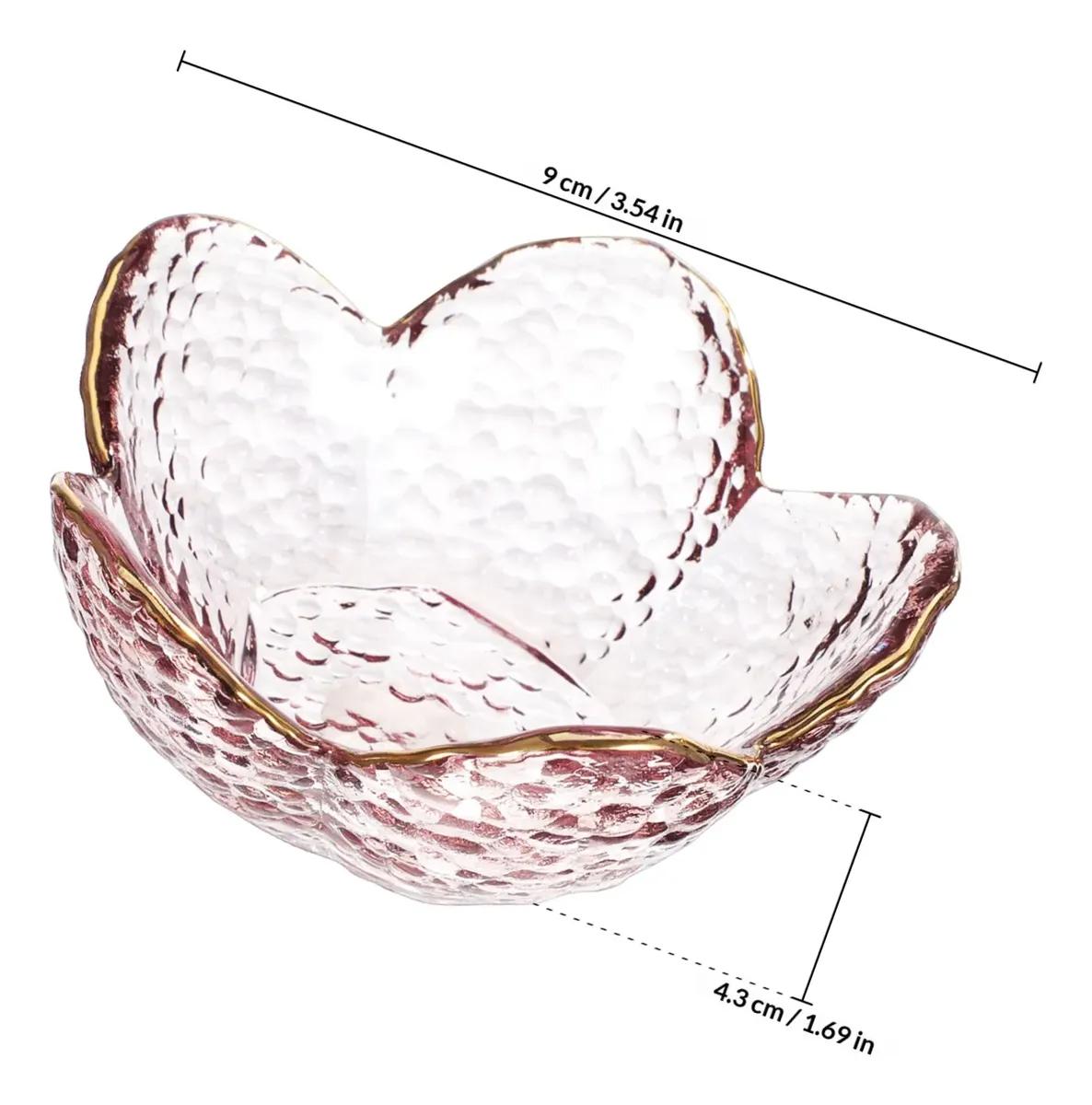 Small Decorative Glass Bowl with Cherry Blossoms