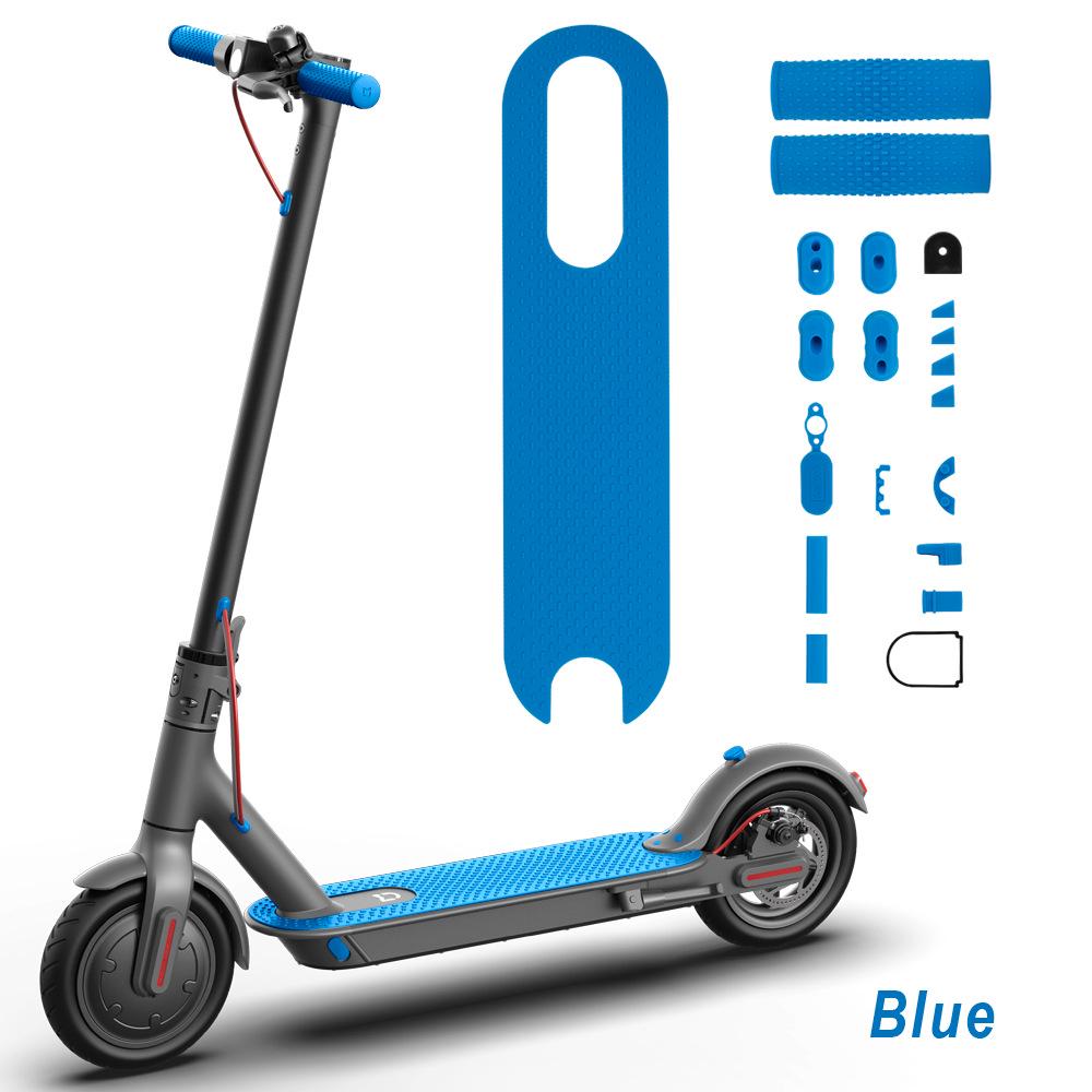 

M365 Электрический самокат 8,5-дюймовый Противоскользящий ПВХ коврик для ног и набор ручек руля синий