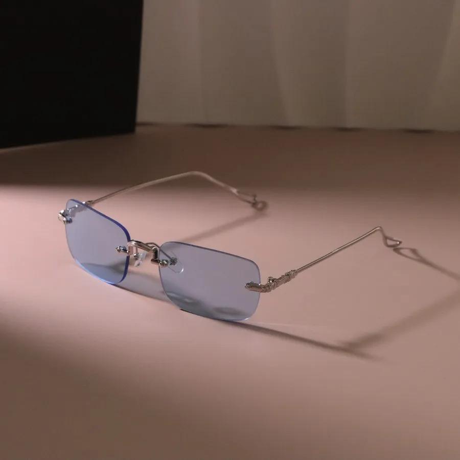 Stylish Small Frame Sun Eyeglasses Women Men Square Sunglasses Female Beautiful Rectangle Rimless Mirror Designer Brand Style Fashion