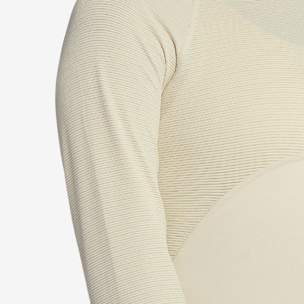 Nike Solid Color Brand Logo Print Crew Neck Pullover Long Sleeve T-Shirt Women Tops Beige AO9227-258