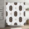 Boho Style Printed Shower Curtain Boho Decor Bathroom Shower Curtains Black White Brown Floral Print Waterproof 180x180cm (White