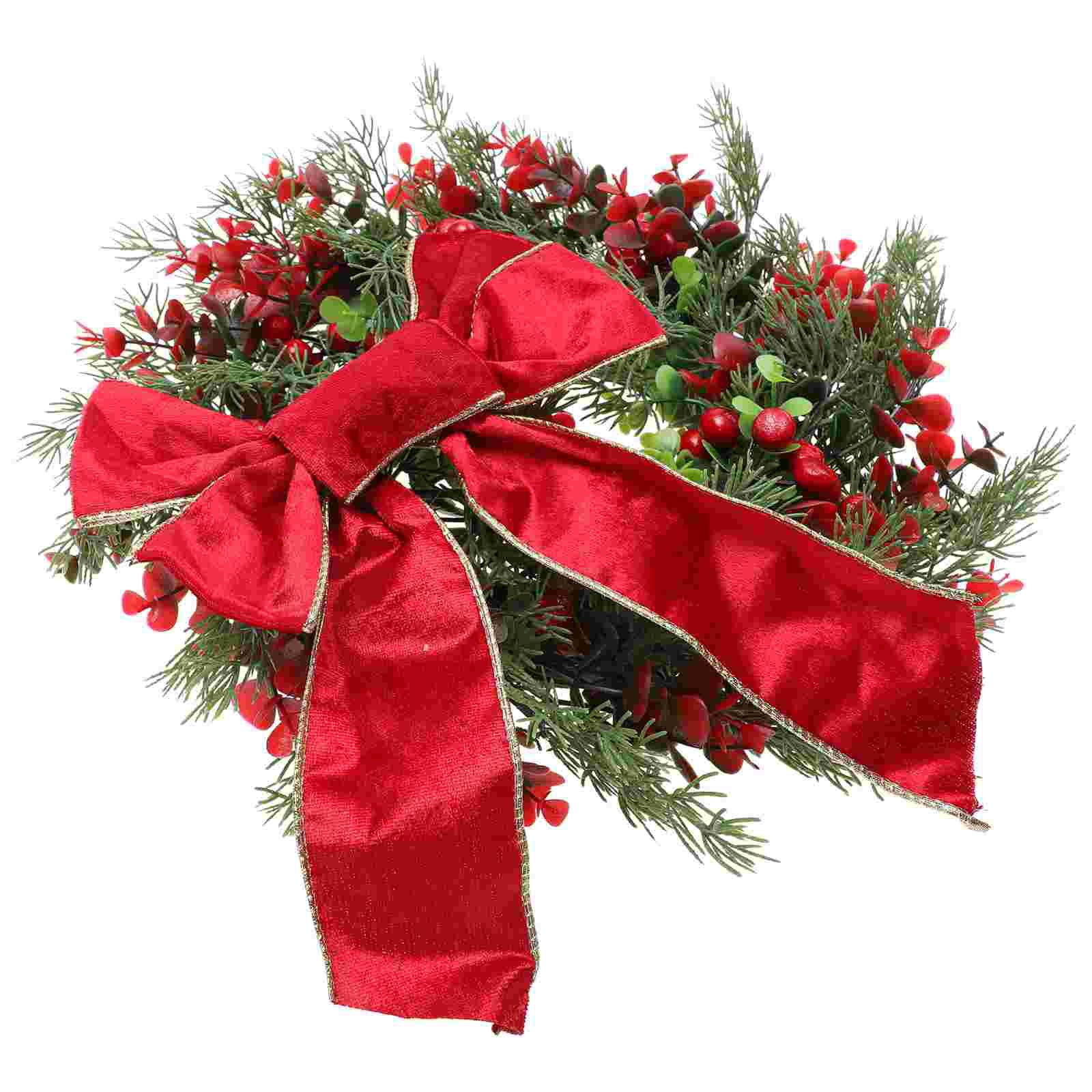 

Рождественский венок Украсить Цветочная гирлянда Декорация для вечеринки Подвесное украшение Подвеска Пластик Полиэстер Рождественский атрибут 35x35cm красный