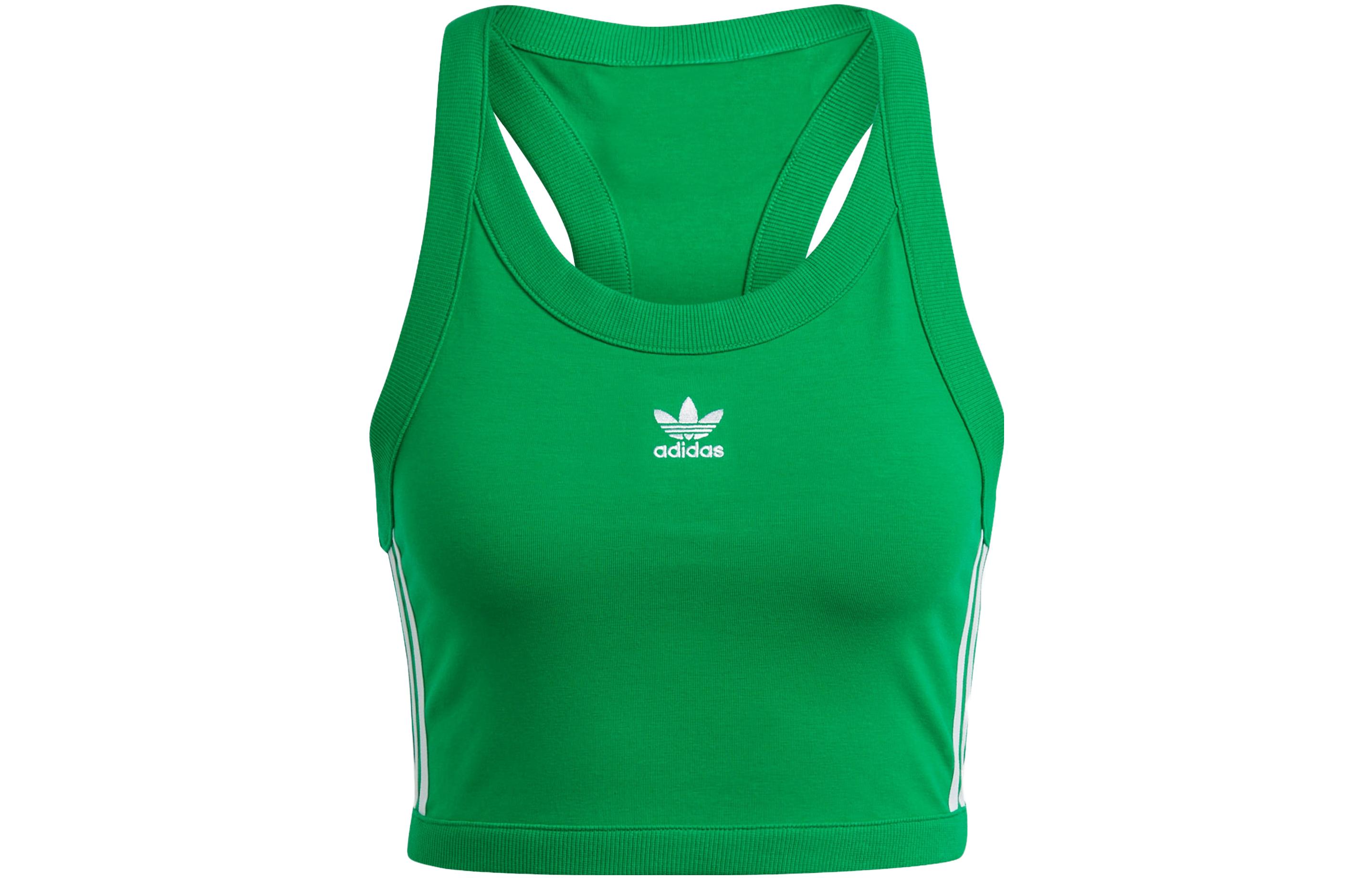 adidas originals Adicolor Classics 3-Stripes Short Tank Top Green IK6586 L