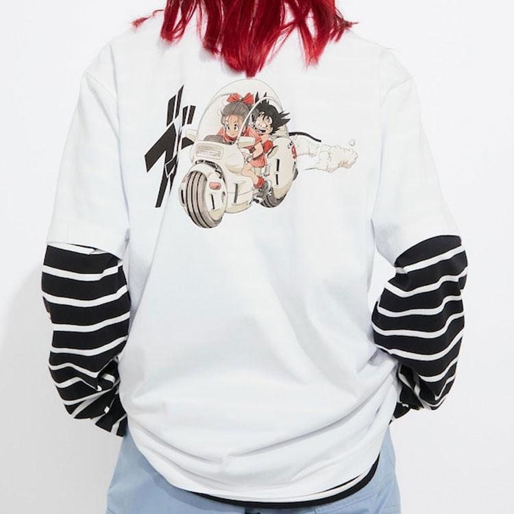 Uniqlo T-shirt Unisex Manica Corta con Stampa Grafica Personaggio Dragon Ball Collaborazione SS23 Top Bianchi 461874-00