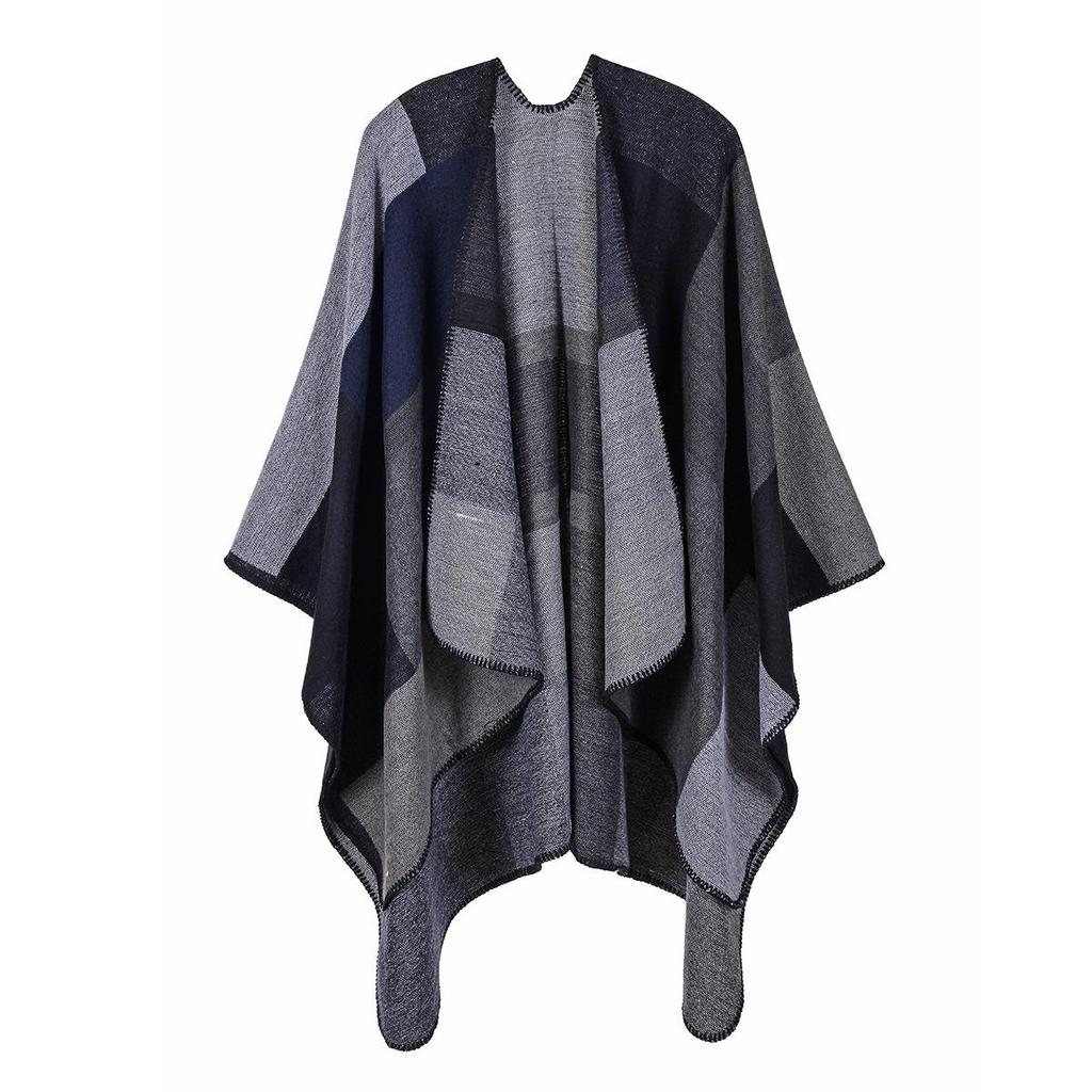 Luxury  Ponchos Coat Imitation Cashmere Scarves Women Winter Warm Shawls And Wraps Pashmina Thick Capes Blanket Femme Scarf