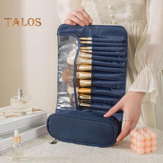 Makeup Brush Bag 12 Slots Waterproof Nylon Foldable Portable Multifunctional Lipstick Eyebrow Pencil Cosmetic Brush Holder Organizer Pouch