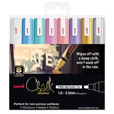 Uni Kreidemarker mit 2,5 mm Spitze (Packung mit 8)