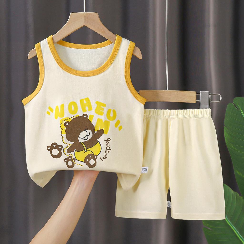 Children's Vest Set Boys' Shorts Summer Cotton New Baby Clothes Girls' Summer Clothes Summer Clothes Children's Clothes