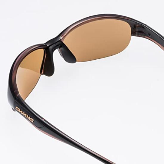 Swans Luna Sports Polarized Black X Clear Brown Women's Sunglasses, LN-0065 BRBK,