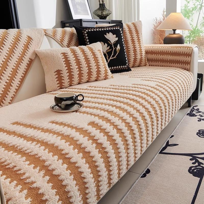 Winter Thicken Plush Sofa Mat 1/2/3/4/L Shape Corner Non-slip Chair Cover Universal Couch Cushion Living Room Home Decoration
