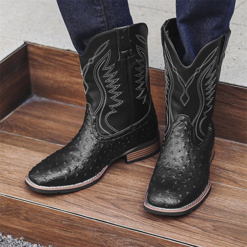 882 Cowboy boots Foreign trade large size men's western cowboy boots European and American retro knight boots