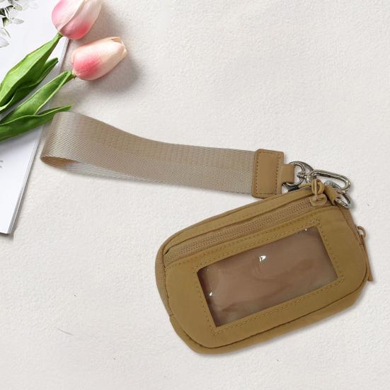 Multifunctional Handbag Wrist Purse with Detachable Lobster Clip Smooth Zipper Closure Lightweight Change Phone