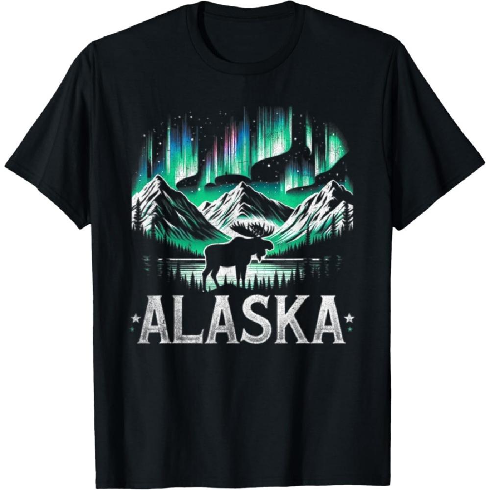 

Alaska Day The Last Frontier Alaska Mountain Moose Souvenir T-Shirt(2) S