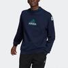 Adidas Logo Print Crew Neck Sweatshirt Men Tops Collegiate-Navy HG8095