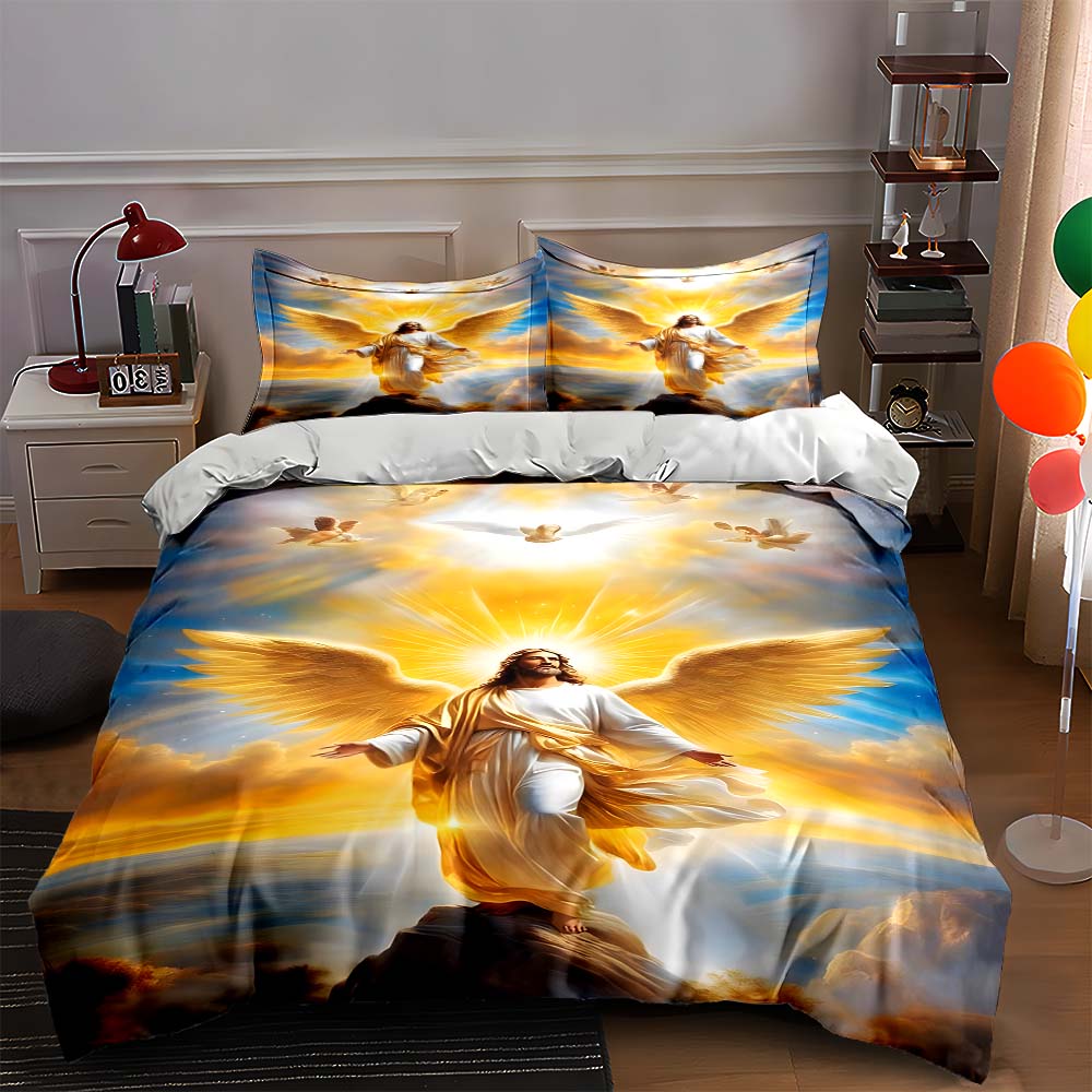 

Radiant angelic figure Bedding Duvet cover sets Duvet covers Pillowcases gifts (1 * Duvet Cover 2 * Pillowcases, without duvet insert) 135x200cm