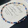 Niche High-end Versatile Lapis Lazuli Contrast Retro Baby's Breath Collarbone Chain Necklace Female Atmosphere Beaded Necklace