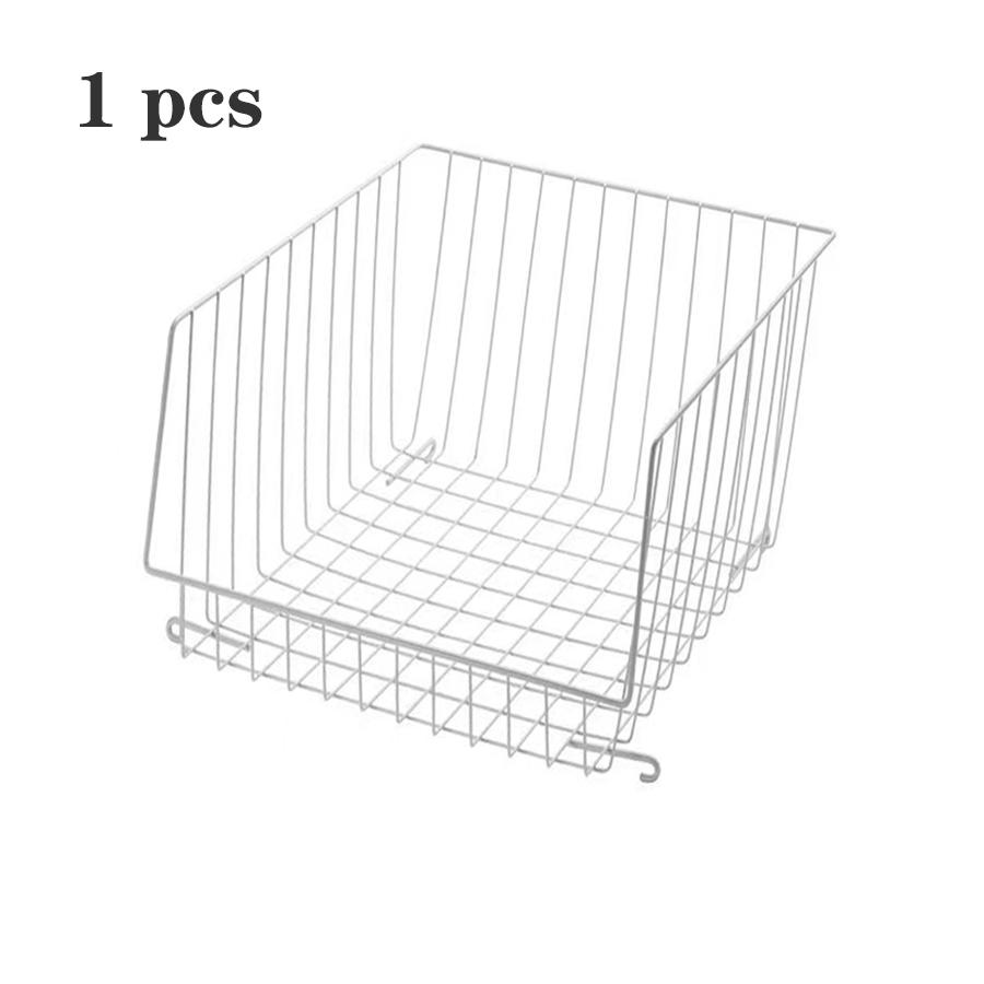 

Closet Organizer and Storage, Clothes Hanging Shelves Wire Baskets Storage Basket Bins, for Clothing Sweaters Shoes Handbags