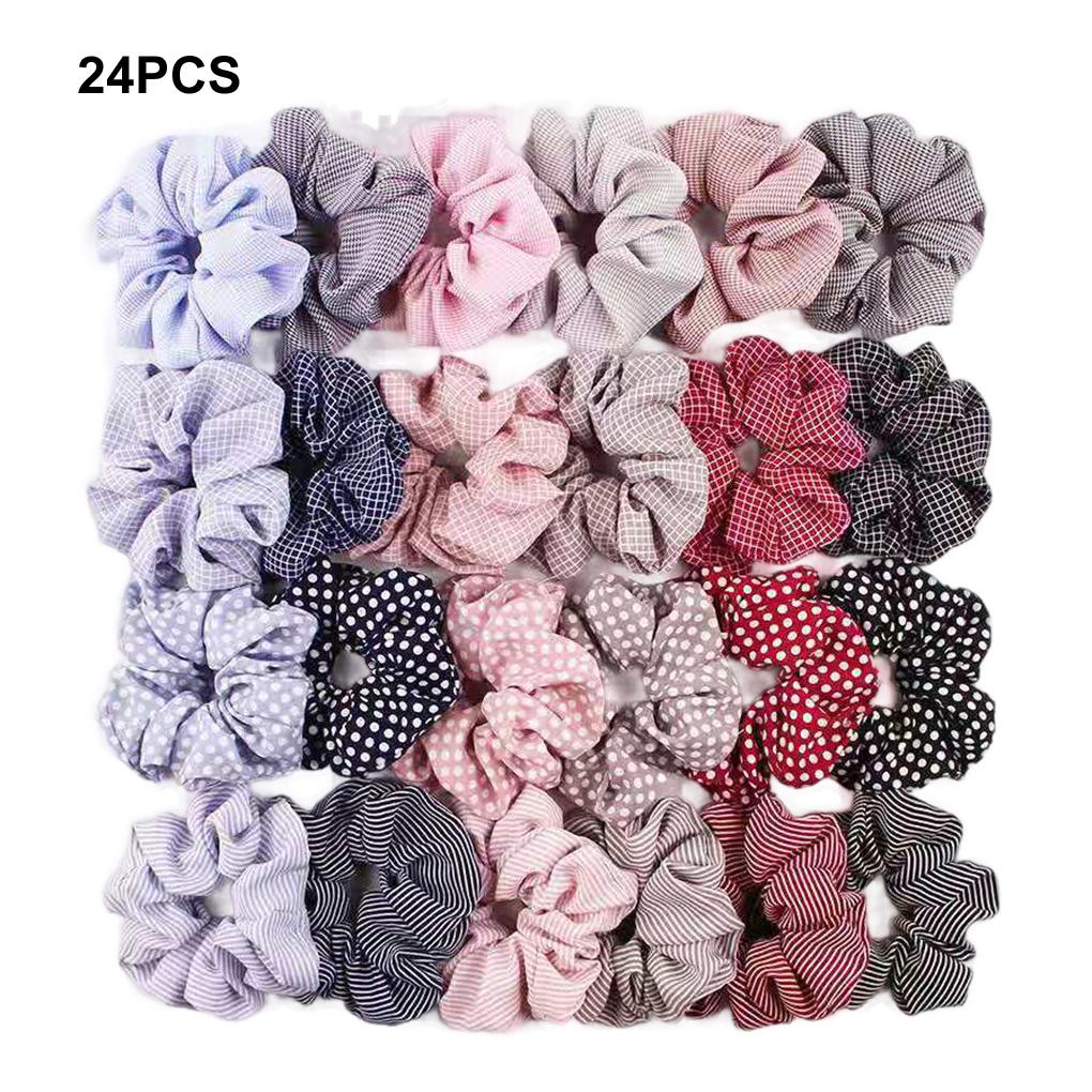24pcs Women S Shiny Hair Scrunchies Elastic Tie For Girls Elastic Hair Band Women Girl For Women