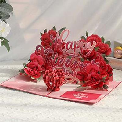 Paper Valentine's Day Greetings Card Party Invitation Blessing 3D Invitation Card Handmade Red Confession of Love Artifact