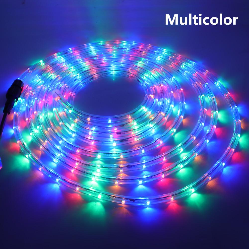 

360 Neon LED Rope Light 220V 110V LED Strip String Fairy Lights 8 Modes Waterproof Rainbow Neon Strip for Home Garden Decoration EU 220-240V&1m разноцветный