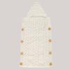 Color Solid Baby Hooded Sleeping Bag Knit Sweater Circle Antichill Buttons