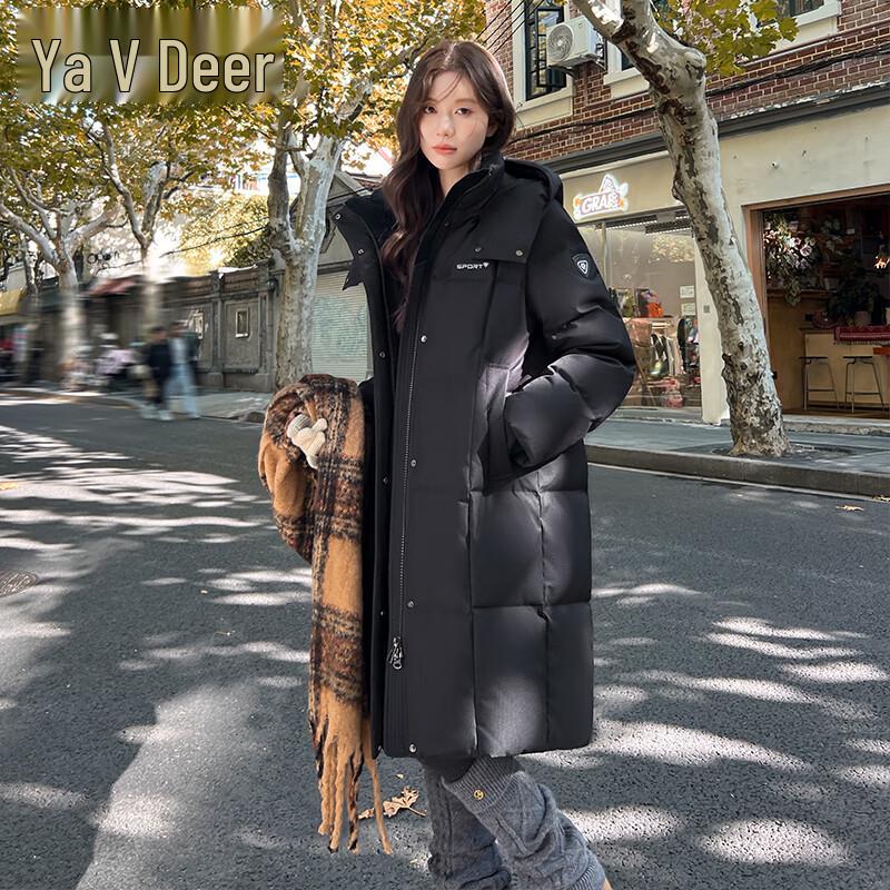 Yalu Women's 2025 Winter Mid-length Hooded Down Jacket