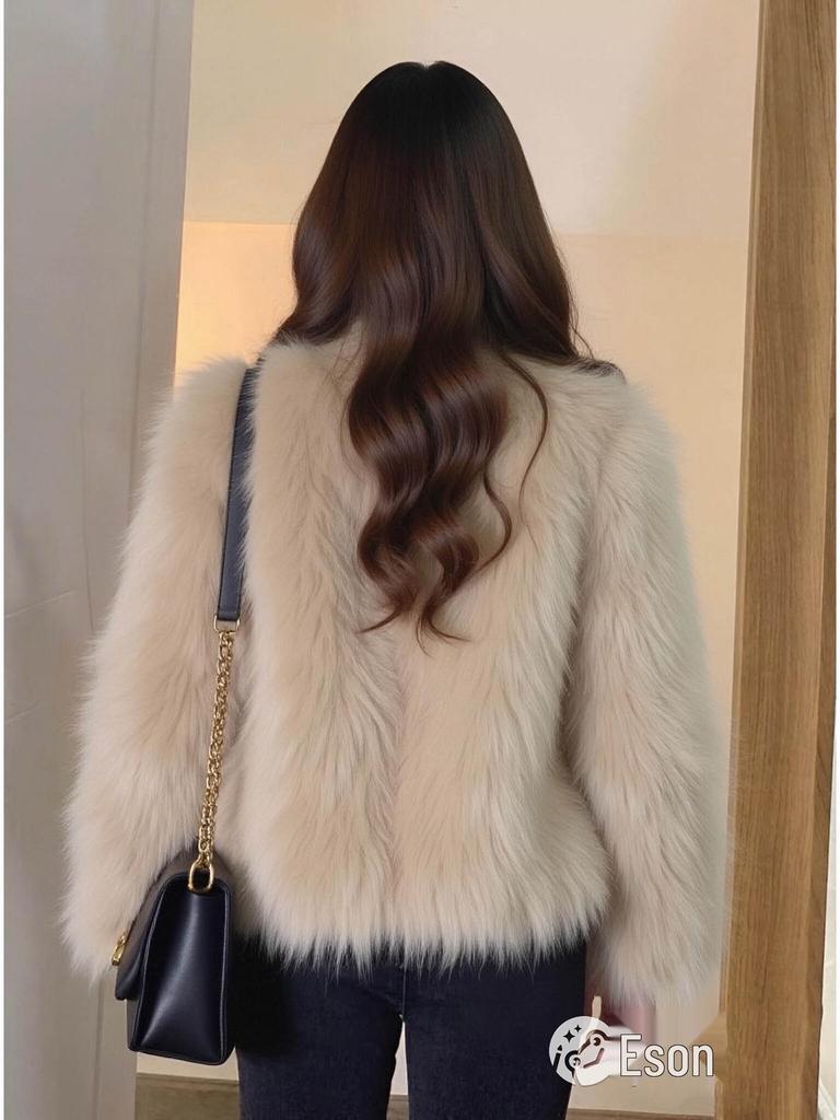 Haining Faux Fox Fur Autumn/Winter European & American Loose Coat