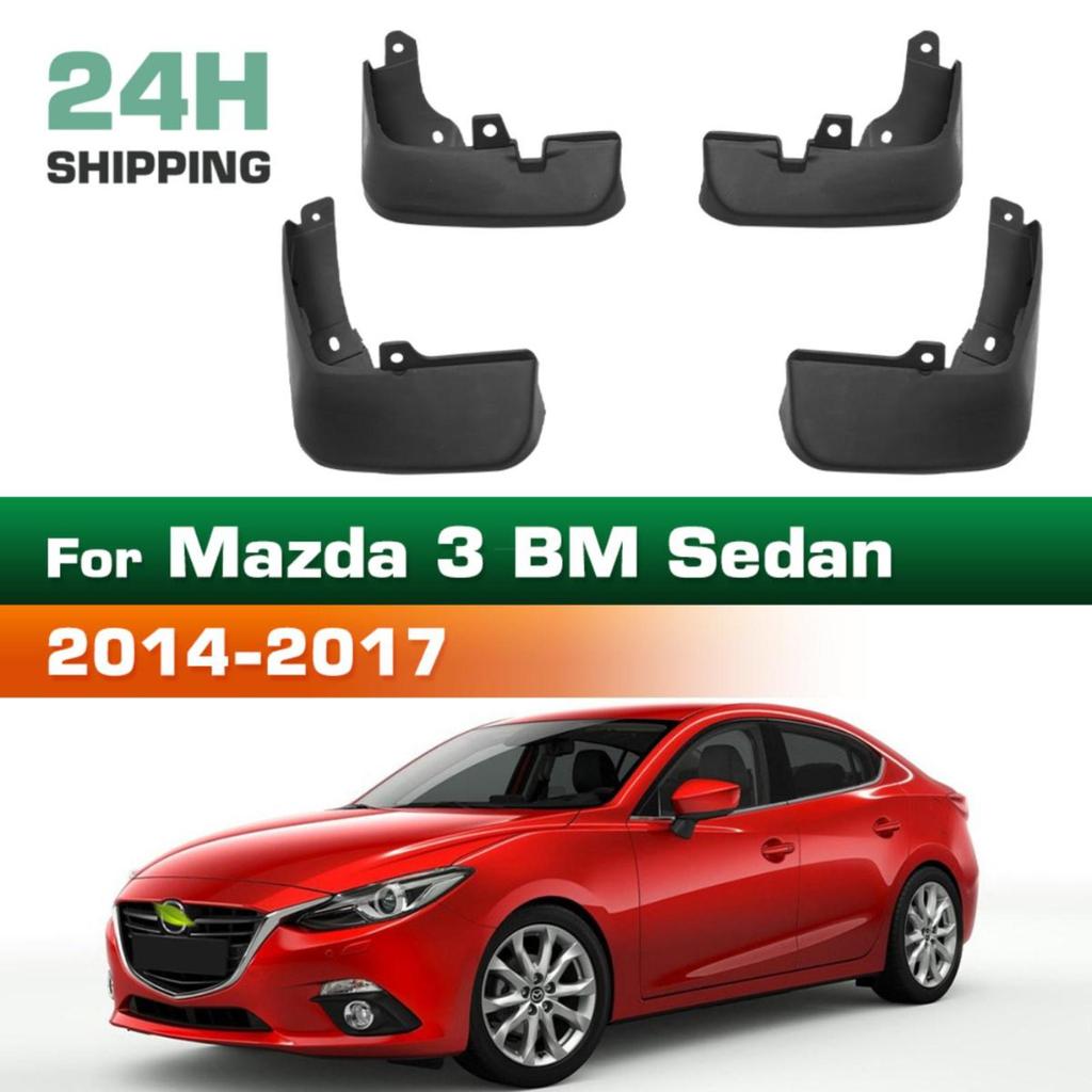 4PCS Car Mud Flaps Splash Guards Mudguards Car Mud Flaps Compatible with Mazda 3 BM Sedan 2014 2015 2016 2017