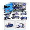 1/64 Scale Big Trucks Set Mini Alloy Diecast Car Model Toys Vehicles Carrier Truck Helicopter Tank Fire Truck Engineering Car Toys for Kids