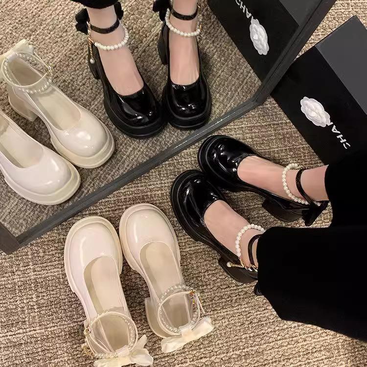 Baotou Women's 2025 Fairy Style High-Heeled Mary Jane Sandals for Summer.