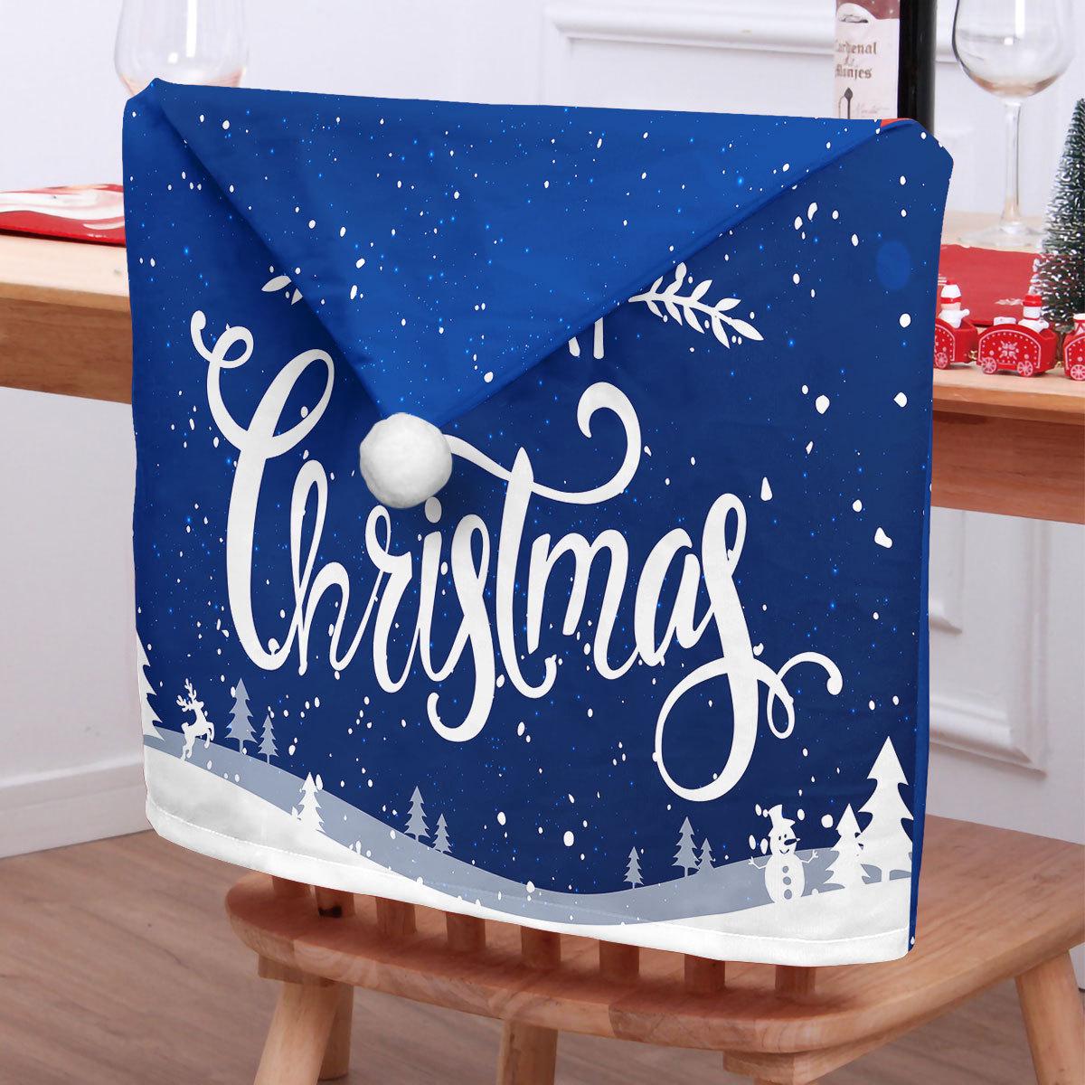 Santa Claus Cartoon Chair Cover - Festive Christmas Decoration 50x60 cm