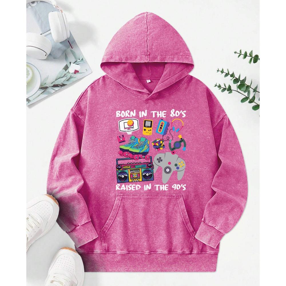Collection Of Entertainment Tools Printing Women Washed Hoody Creativity Cotton Hoodies Pullover Casual Multicolor Tops
