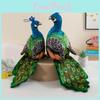 Realistic Peacock Plush Doll Soft Blue Bird Stuffed Toy Perfect Gift For Children