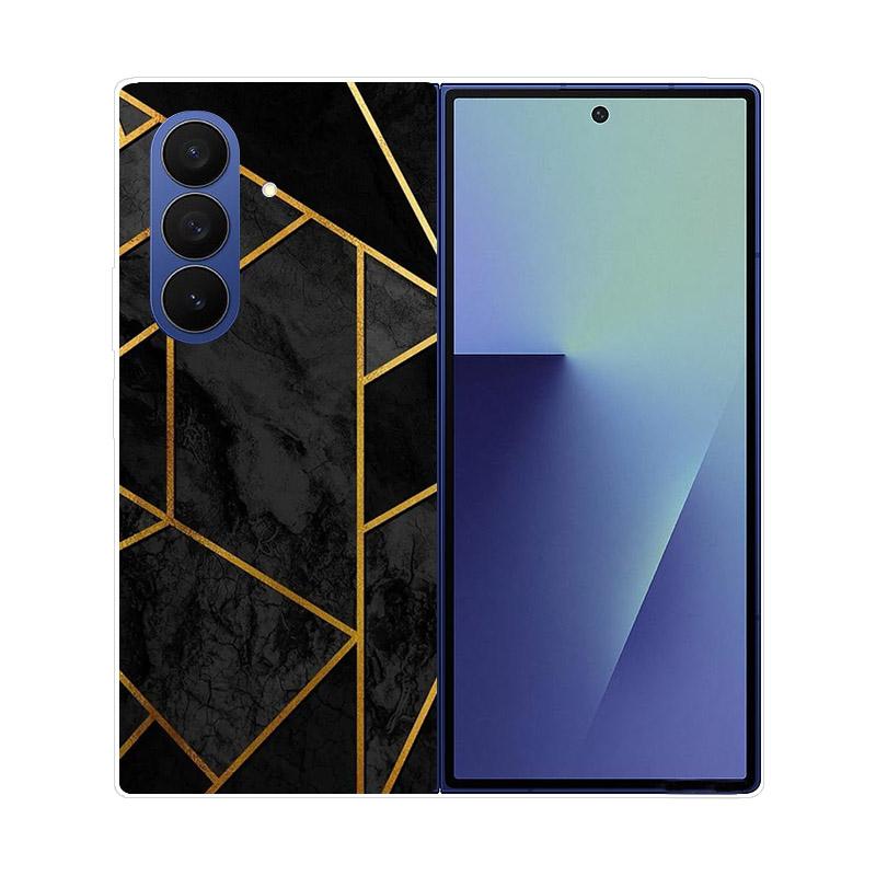 Luxury Transparent Hard PC Folding Phone Case For Samsung Galaxy Z Fold 7 6 5 4 ZFold 3 Fold7 Cases Fashion Painting Clear Cover