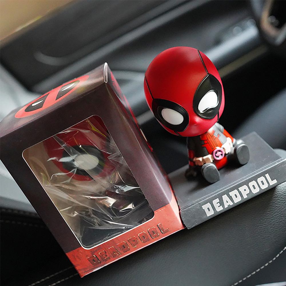 1X Deadpool Shaking Head Phone Bracket Car Dashboard Decorative For Toy Gifts