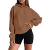 Fashion Hooded Sweatshirt for Women Oversized Drop Shoulder Long Sleeve Solid Color Sweatshirt