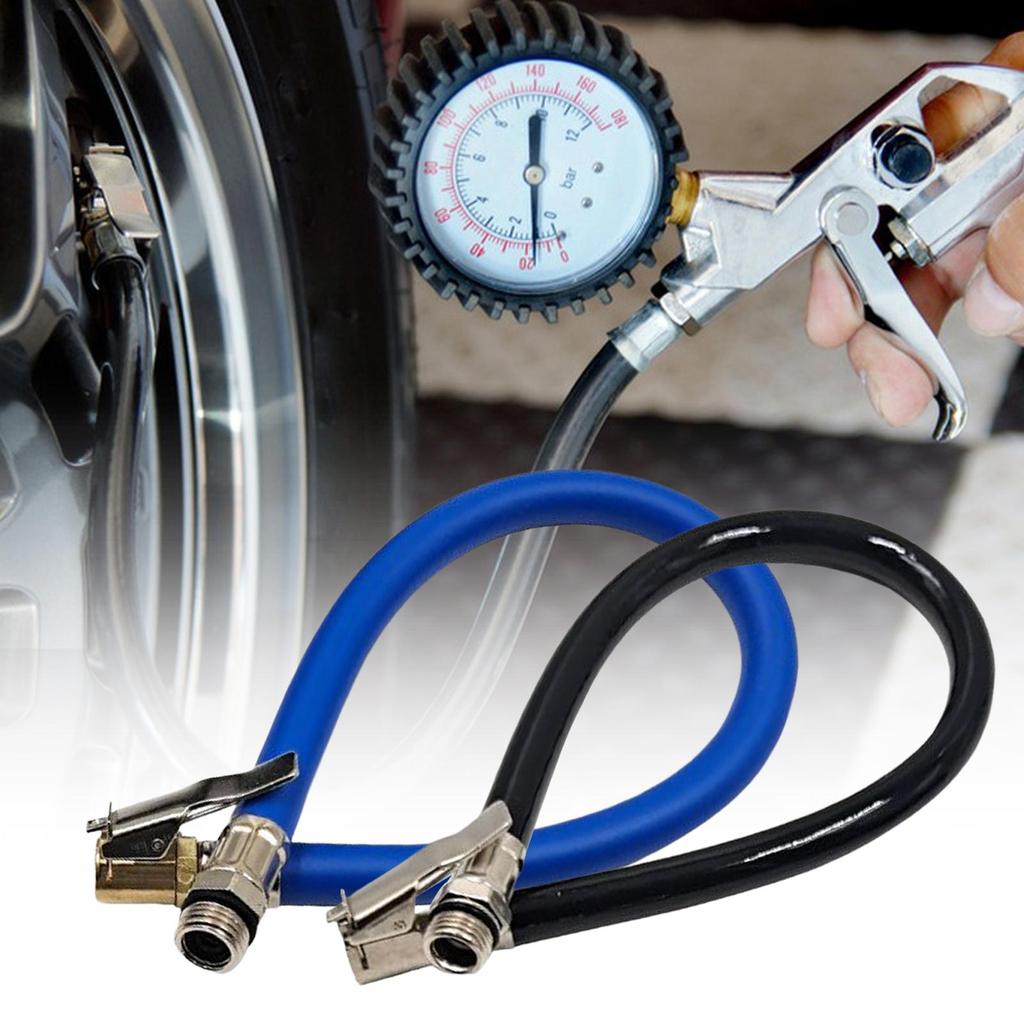 Tire Inflator Extension Hose Quick Inflation Lock On Chuck Adapter Replace Parts for Tyre Pump