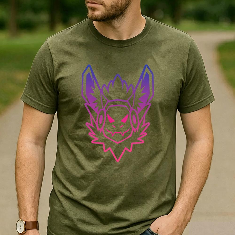 Neon Pink Purple Gradient Protogen Mechanical Furry Fursona T Shirt Unisex 100 Cotton Loose Fit Furry Fan Gift Tops Unisex Tees